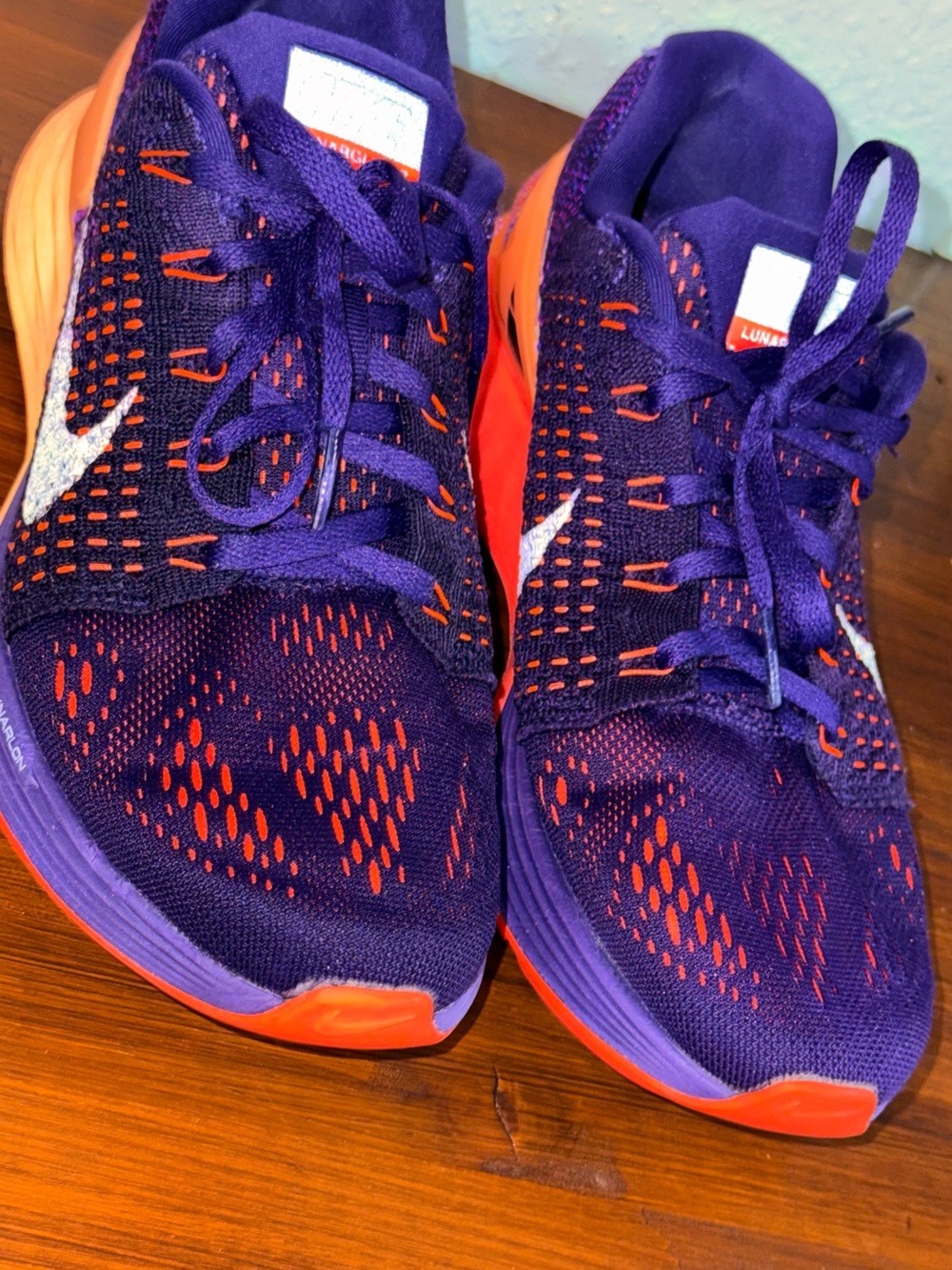 Nike Purple & Orange Lunarglide 7 Running Shoes - Picture 3 of 16